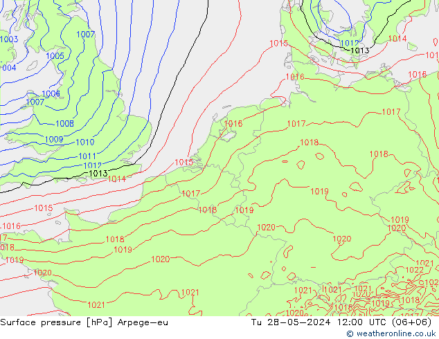 Bodendruck Arpege-eu Di 28.05.2024 12 UTC