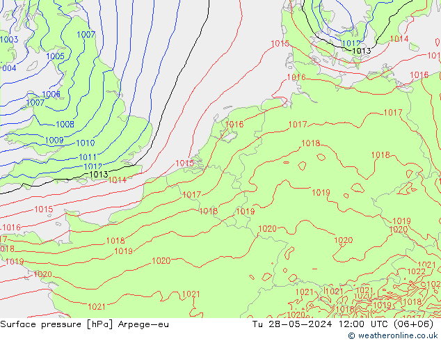 pressão do solo Arpege-eu Ter 28.05.2024 12 UTC