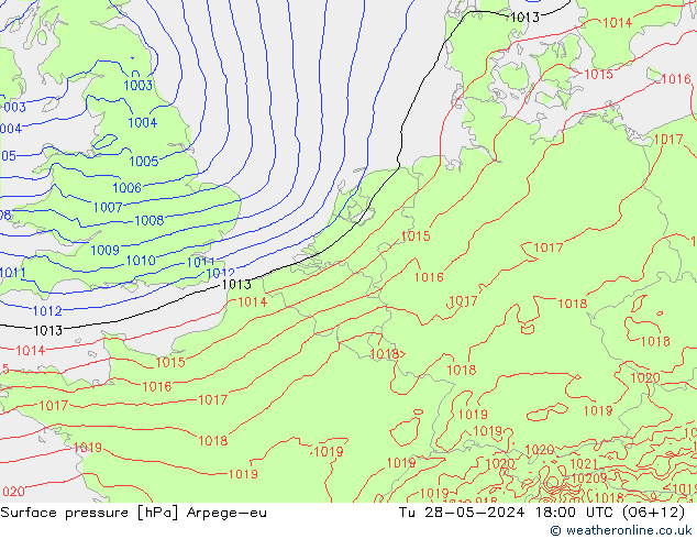 Luchtdruk (Grond) Arpege-eu di 28.05.2024 18 UTC