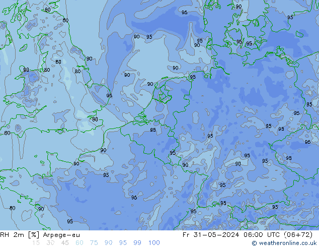 RH 2m Arpege-eu Fr 31.05.2024 06 UTC
