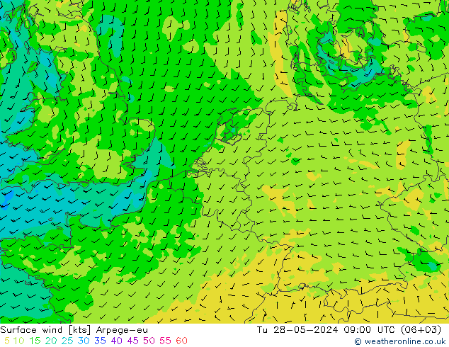 Bodenwind Arpege-eu Di 28.05.2024 09 UTC