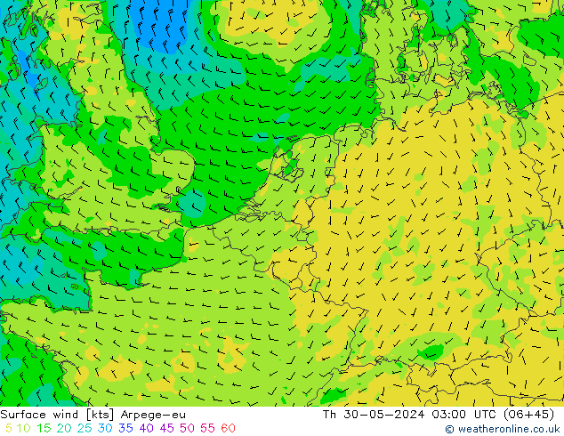  10 m Arpege-eu  30.05.2024 03 UTC