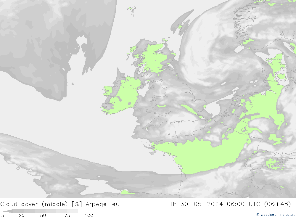 nuvens (médio) Arpege-eu Qui 30.05.2024 06 UTC