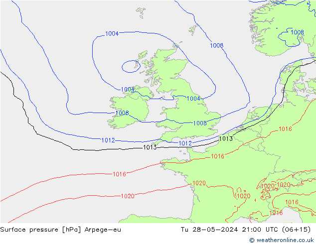 pression de l'air Arpege-eu mar 28.05.2024 21 UTC