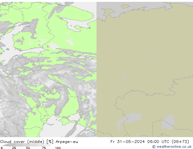 облака (средний) Arpege-eu пт 31.05.2024 06 UTC