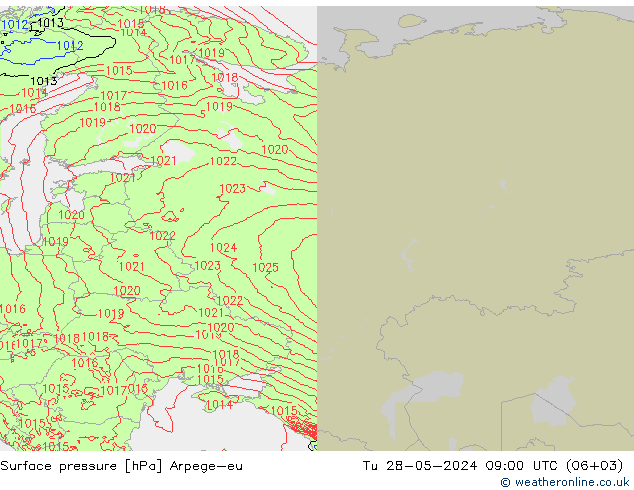 Pressione al suolo Arpege-eu mar 28.05.2024 09 UTC