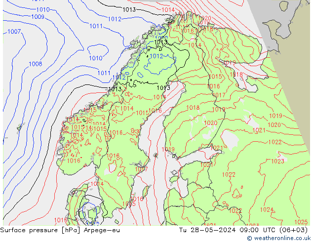pressão do solo Arpege-eu Ter 28.05.2024 09 UTC
