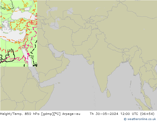 Height/Temp. 850 hPa Arpege-eu  30.05.2024 12 UTC