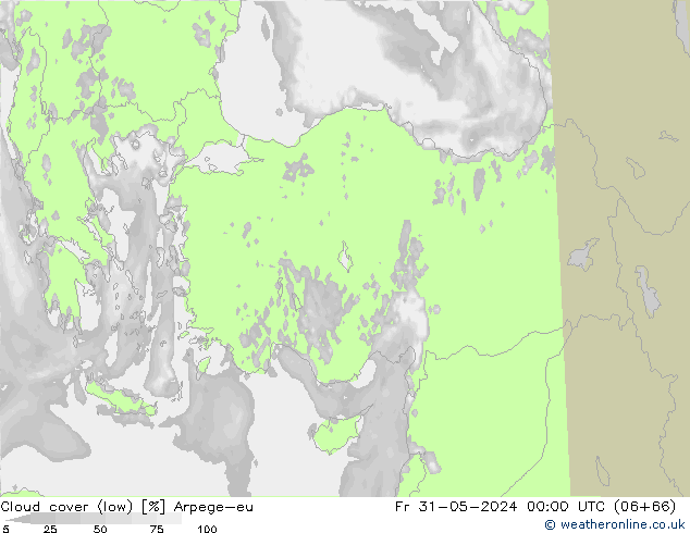 Bulutlar (düşük) Arpege-eu Cu 31.05.2024 00 UTC