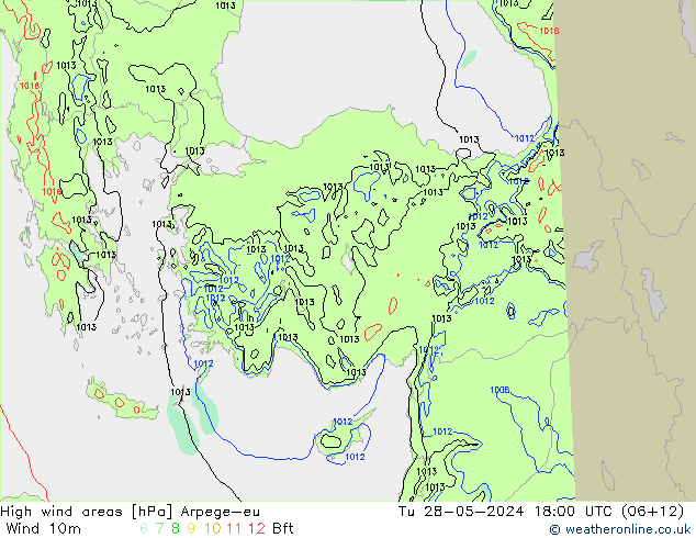 High wind areas Arpege-eu Ter 28.05.2024 18 UTC