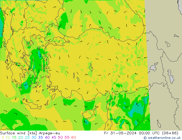 Rüzgar 10 m Arpege-eu Cu 31.05.2024 00 UTC