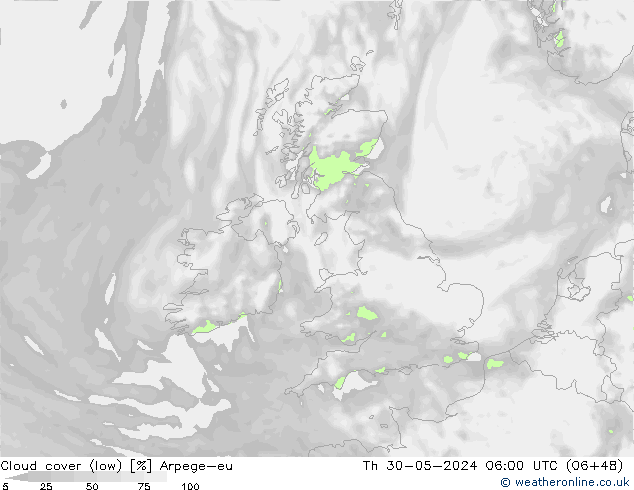 Nuages (bas) Arpege-eu jeu 30.05.2024 06 UTC