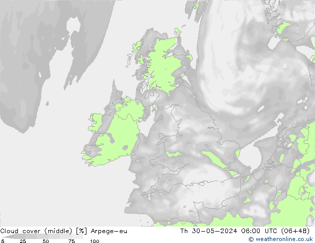 nuvens (médio) Arpege-eu Qui 30.05.2024 06 UTC