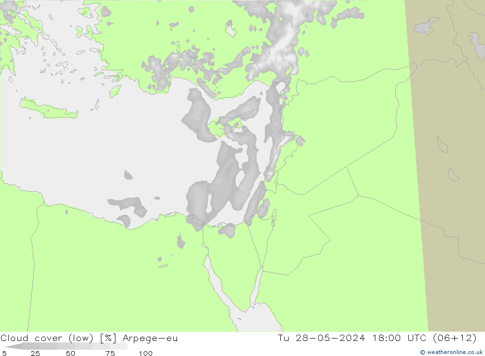 zachmurzenie (niskie) Arpege-eu wto. 28.05.2024 18 UTC