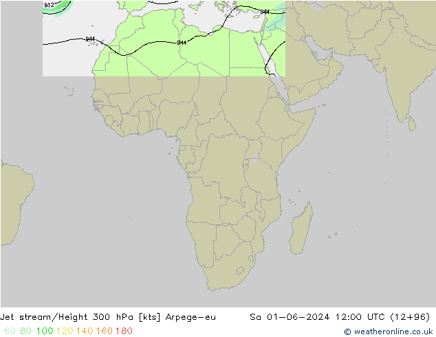 Jet stream Arpege-eu Sáb 01.06.2024 12 UTC