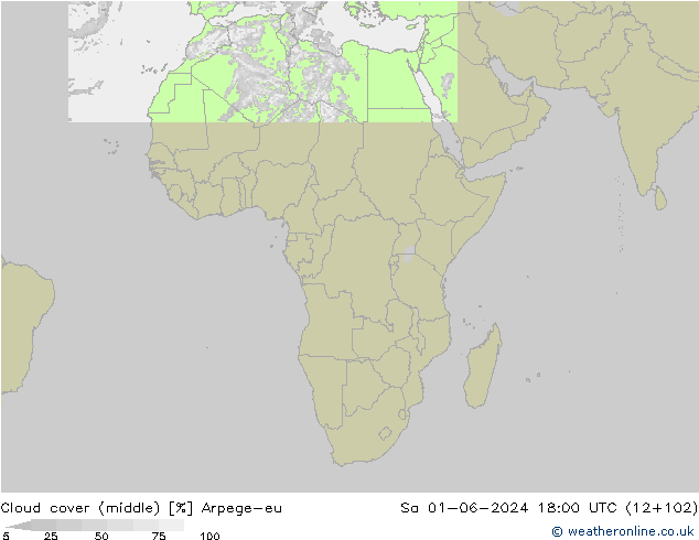 oblačnosti uprostřed Arpege-eu So 01.06.2024 18 UTC