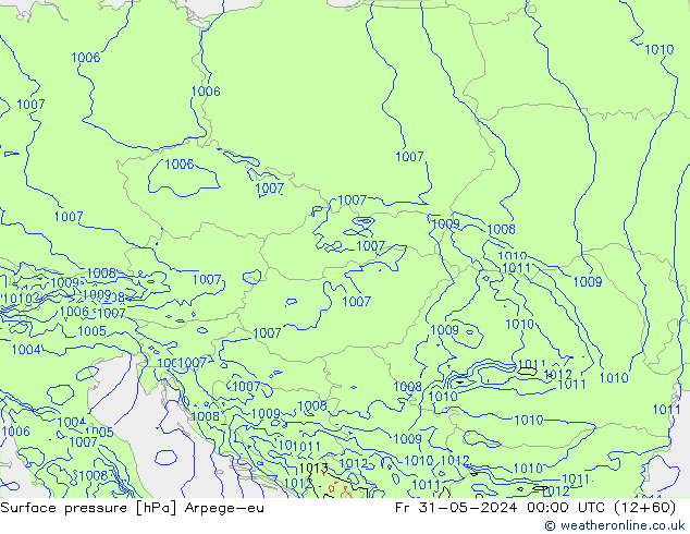 Presión superficial Arpege-eu vie 31.05.2024 00 UTC