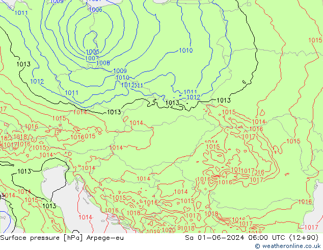 pressão do solo Arpege-eu Sáb 01.06.2024 06 UTC