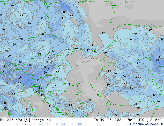 RH 925 hPa Arpege-eu Do 30.05.2024 18 UTC