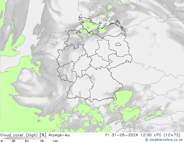 zachmurzenie (wysokie) Arpege-eu pt. 31.05.2024 12 UTC