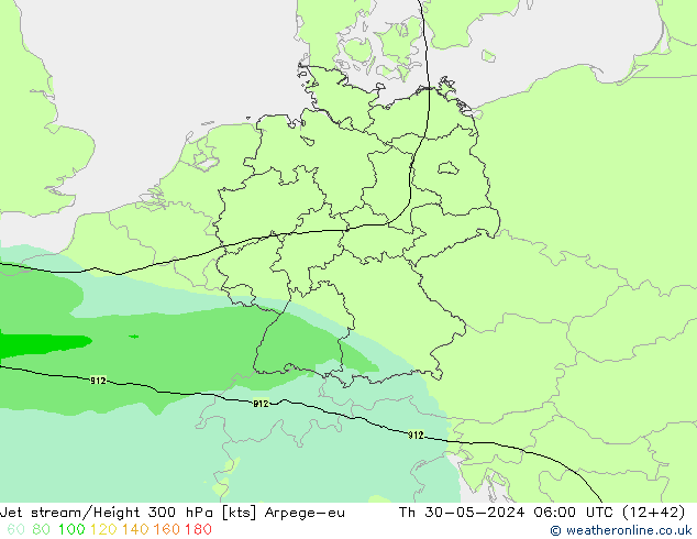 Corriente en chorro Arpege-eu jue 30.05.2024 06 UTC