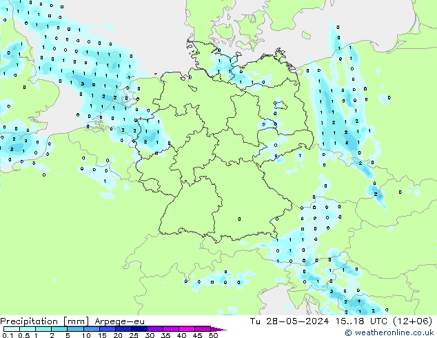 Niederschlag Arpege-eu Di 28.05.2024 18 UTC