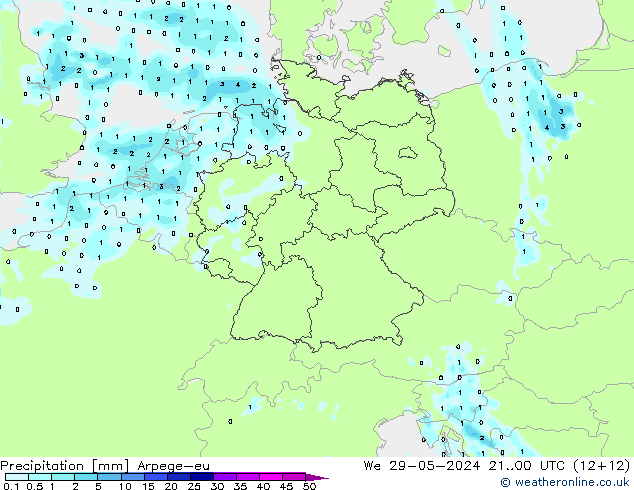 Precipitation Arpege-eu We 29.05.2024 00 UTC