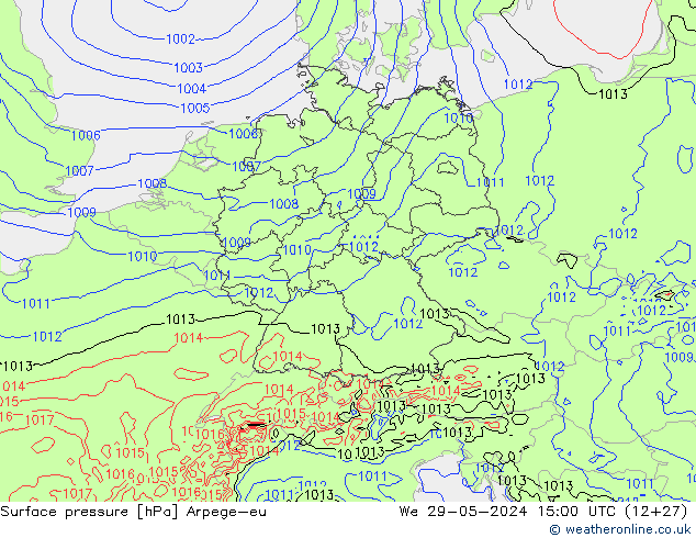 pression de l'air Arpege-eu mer 29.05.2024 15 UTC