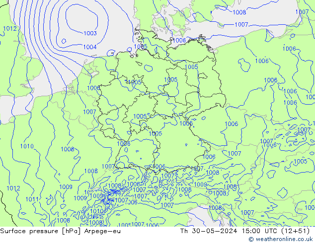 Luchtdruk (Grond) Arpege-eu do 30.05.2024 15 UTC