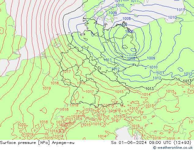 pressão do solo Arpege-eu Sáb 01.06.2024 09 UTC