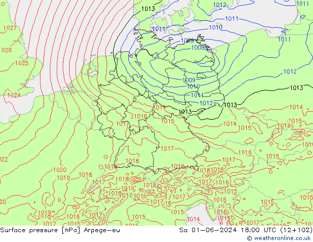 Luchtdruk (Grond) Arpege-eu za 01.06.2024 18 UTC