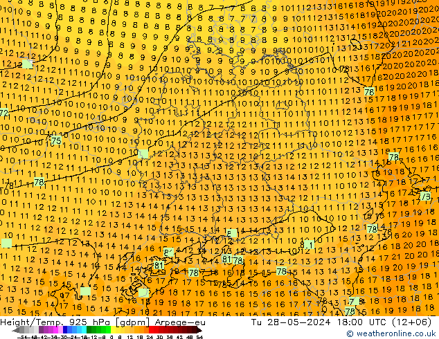 Height/Temp. 925 hPa Arpege-eu Ter 28.05.2024 18 UTC