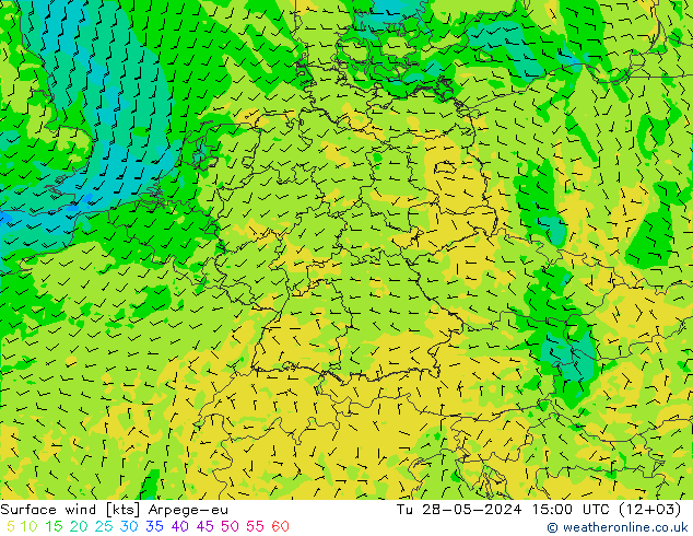 Bodenwind Arpege-eu Di 28.05.2024 15 UTC