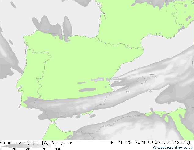 Bewolking (Hoog) Arpege-eu vr 31.05.2024 09 UTC