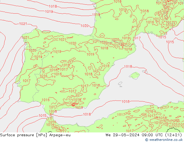 Yer basıncı Arpege-eu Çar 29.05.2024 09 UTC