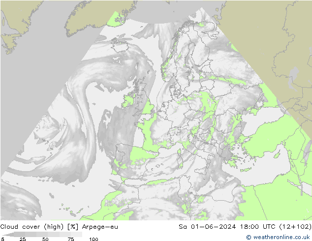 Wolken (hohe) Arpege-eu Sa 01.06.2024 18 UTC
