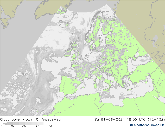 Bulutlar (düşük) Arpege-eu Cts 01.06.2024 18 UTC