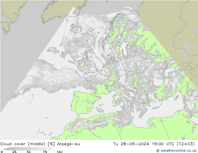 Bewolking (Middelb.) Arpege-eu di 28.05.2024 15 UTC