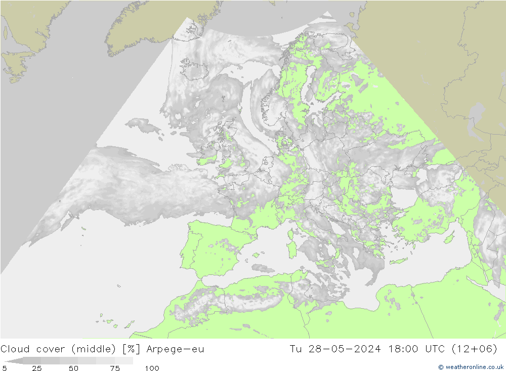 Wolken (mittel) Arpege-eu Di 28.05.2024 18 UTC