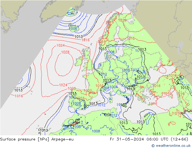 Bodendruck Arpege-eu Fr 31.05.2024 06 UTC