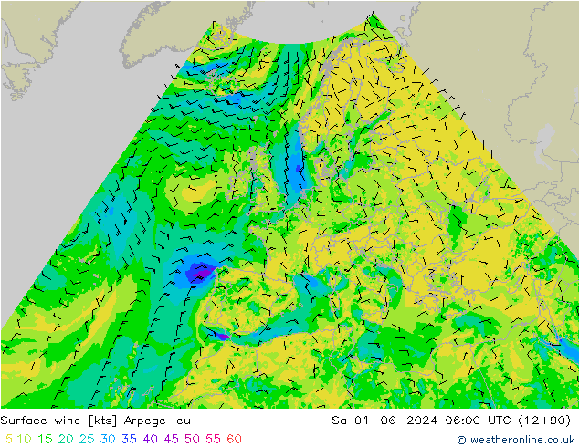 Bodenwind Arpege-eu Sa 01.06.2024 06 UTC