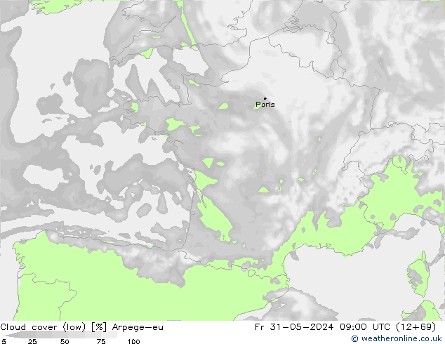 Bulutlar (düşük) Arpege-eu Cu 31.05.2024 09 UTC