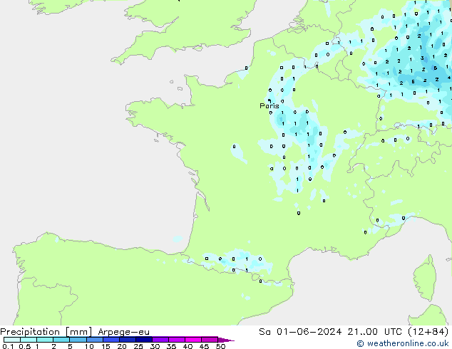 Precipitation Arpege-eu Sa 01.06.2024 00 UTC