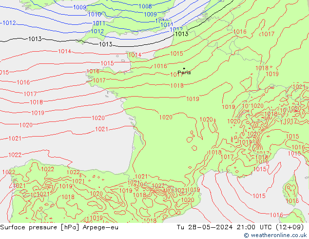 Luchtdruk (Grond) Arpege-eu di 28.05.2024 21 UTC