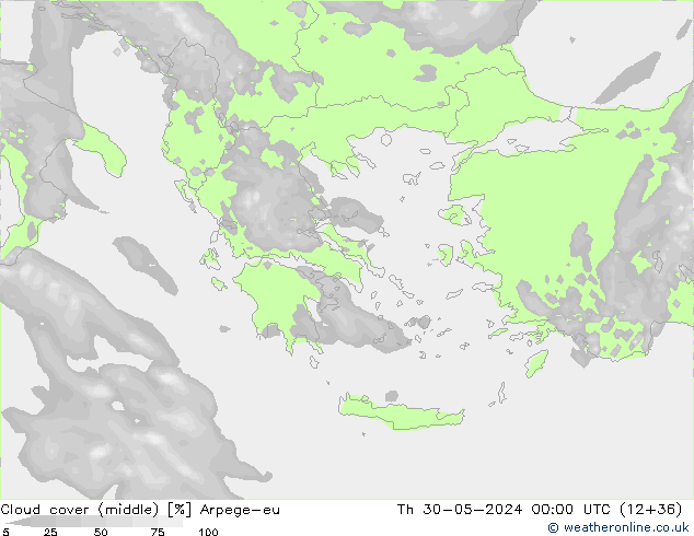 Bewolking (Middelb.) Arpege-eu do 30.05.2024 00 UTC