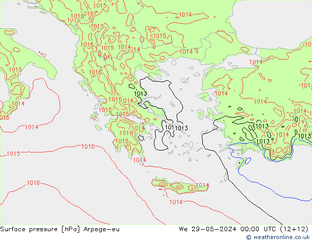 Surface pressure Arpege-eu We 29.05.2024 00 UTC