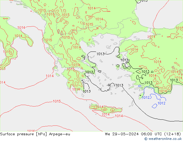 Surface pressure Arpege-eu We 29.05.2024 06 UTC