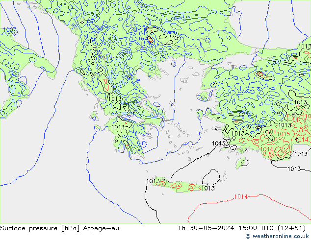 Surface pressure Arpege-eu Th 30.05.2024 15 UTC