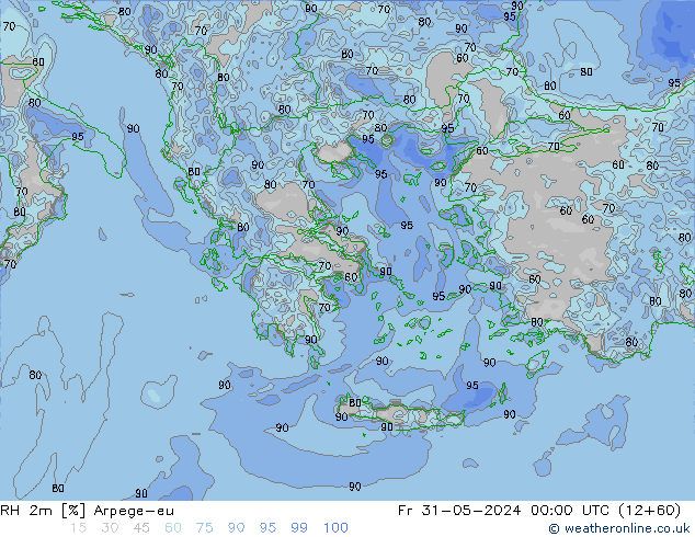 RH 2m Arpege-eu Sex 31.05.2024 00 UTC