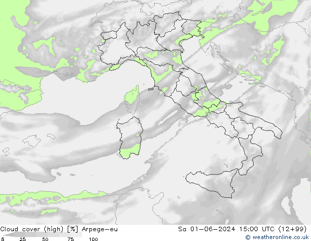 zachmurzenie (wysokie) Arpege-eu so. 01.06.2024 15 UTC